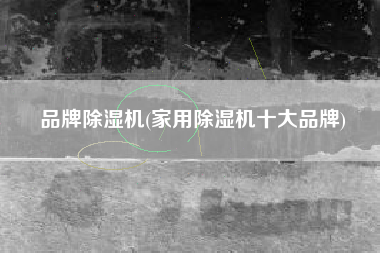 品牌除湿机(家用除湿机十大品牌)