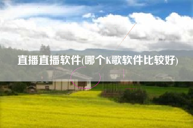 直播直播软件(哪个K歌软件比较好)