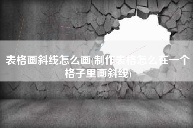 表格画斜线怎么画(制作表格怎么在一个格子里画斜线)