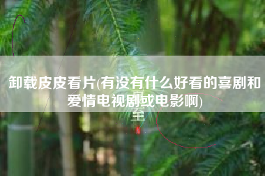 卸载皮皮看片(有没有什么好看的喜剧和爱情电视剧或电影啊)