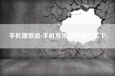 手机播放器(手机专用播放器怎么下)