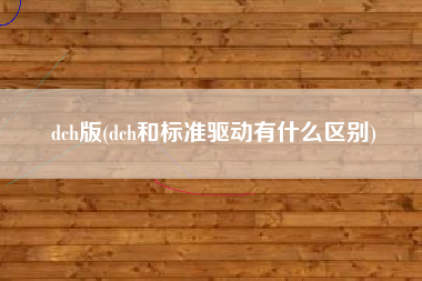 dch版(dch和标准驱动有什么区别)