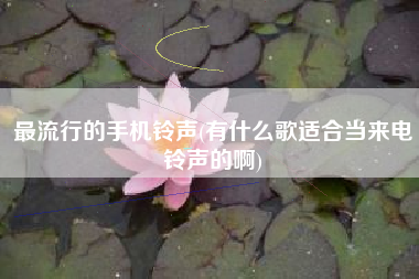 最流行的手机铃声(有什么歌适合当来电铃声的啊)