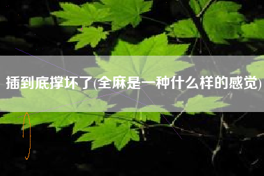 插到底撑坏了(全麻是一种什么样的感觉)