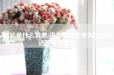 概论是什么意思(语言学概论中为什么说话不等于语言)