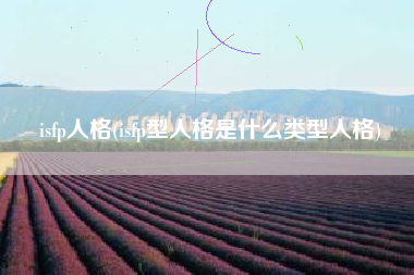 isfp人格(isfp型人格是什么类型人格)