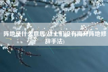 阵地是什么意思(战士们没有离开阵地修辞手法)