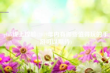 gta5线上捏脸(2019年内有哪些值得玩的手游可以期待)