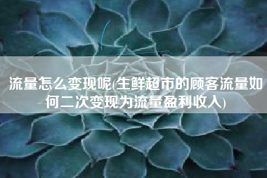 流量怎么变现呢(生鲜超市的顾客流量如何二次变现为流量盈利收入)