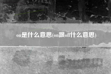 on是什么意思(on跟off什么意思)