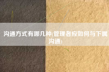 沟通方式有哪几种(管理者应如何与下属沟通)