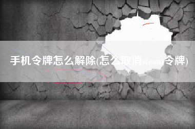 详细阅读:手机令牌怎么解除(怎么取消steam令牌) 手机令牌怎么解除(怎么取消steam令牌)
