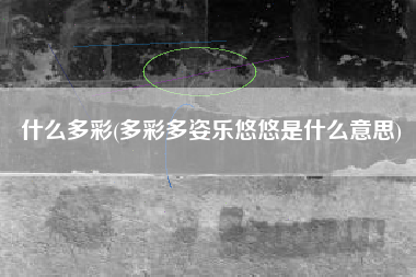什么多彩(多彩多姿乐悠悠是什么意思)