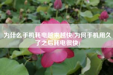 为什么手机耗电越来越快(为何手机用久了之后耗电很快)