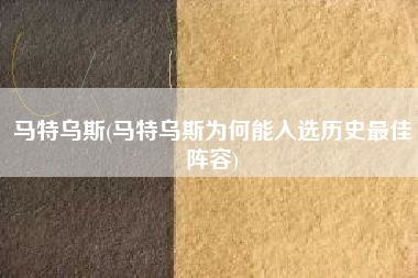 马特乌斯(马特乌斯为何能入选历史最佳阵容)