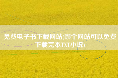 免费电子书下载网站(哪个网站可以免费下载完本TXT小说)