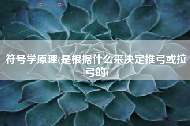 符号学原理(是根据什么来决定推弓或拉弓的)