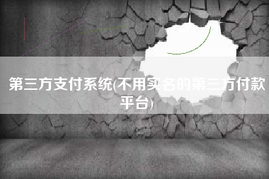 第三方支付系统(不用实名的第三方付款平台)