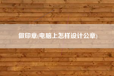 做印章(电脑上怎样设计公章)