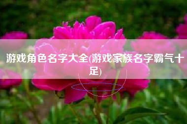 游戏角色名字大全(游戏家族名字霸气十足)