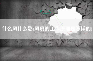 什么风什么影(风扇的工作原理是怎样的)