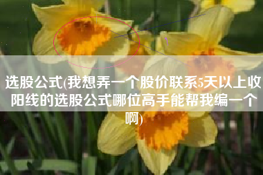 选股公式(我想弄一个股价联系5天以上收阳线的选股公式哪位高手能帮我编一个啊)