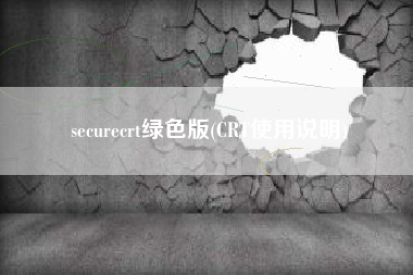 securecrt绿色版(CRT使用说明)