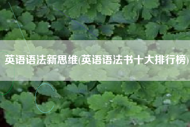 英语语法新思维(英语语法书十大排行榜)