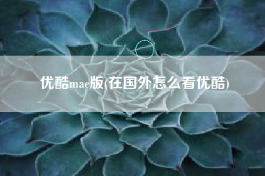 优酷mac版(在国外怎么看优酷)