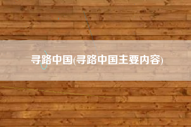 寻路中国(寻路中国主要内容)