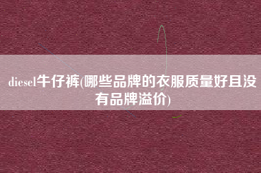 diesel牛仔裤(哪些品牌的衣服质量好且没有品牌溢价)