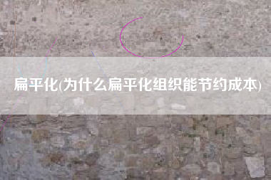 详细阅读:扁平化(为什么扁平化组织能节约成本) 扁平化(为什么扁平化组织能节约成本)