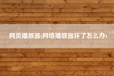 网页播放器(网络播放器坏了怎么办)