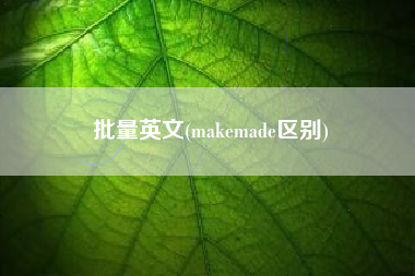 批量英文(makemade区别)