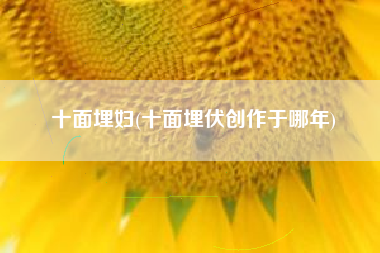 十面埋妇(十面埋伏创作于哪年)