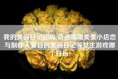 我的美丽日记团购(奇迹暖暖美美小店恋与制作人夏目的美丽日记等女生游戏哪个好玩)