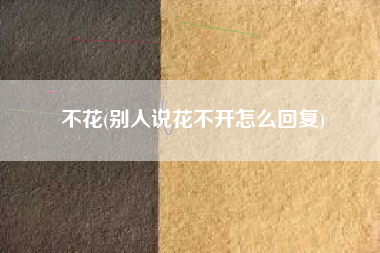 不花(别人说花不开怎么回复)