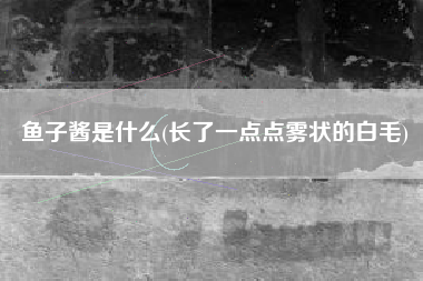 鱼子酱是什么(长了一点点雾状的白毛)