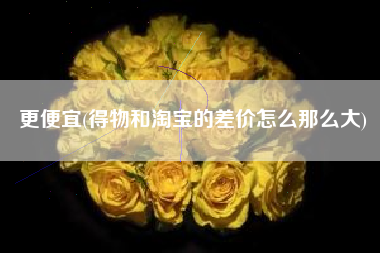 更便宜(得物和淘宝的差价怎么那么大)