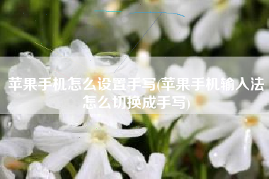 苹果手机怎么设置手写(苹果手机输入法怎么切换成手写)