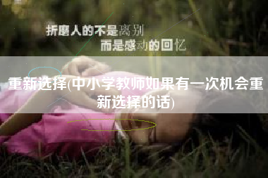 重新选择(中小学教师如果有一次机会重新选择的话)