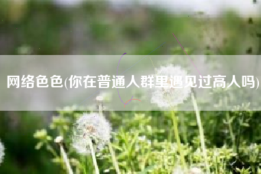 网络色色(你在普通人群里遇见过高人吗)