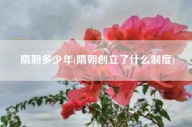 隋朝多少年(隋朝创立了什么制度)