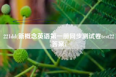 221dd(新概念英语第一册同步测试卷test22答案)