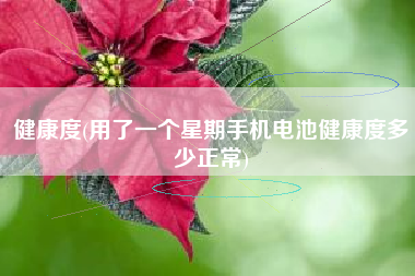 健康度(用了一个星期手机电池健康度多少正常)