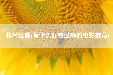 非常过瘾(有什么好看过瘾的电影推荐)