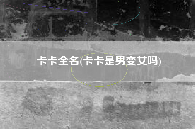 详细阅读:卡卡全名(卡卡是男变女吗) 卡卡全名(卡卡是男变女吗)