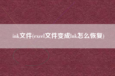 ink文件(excel文件变成lnk怎么恢复)