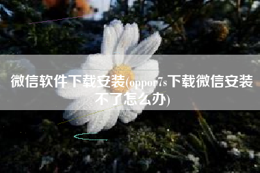 微信软件下载安装(oppor7s下载微信安装不了怎么办)