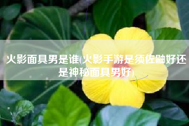 火影面具男是谁(火影手游是须佐鼬好还是神秘面具男好)
